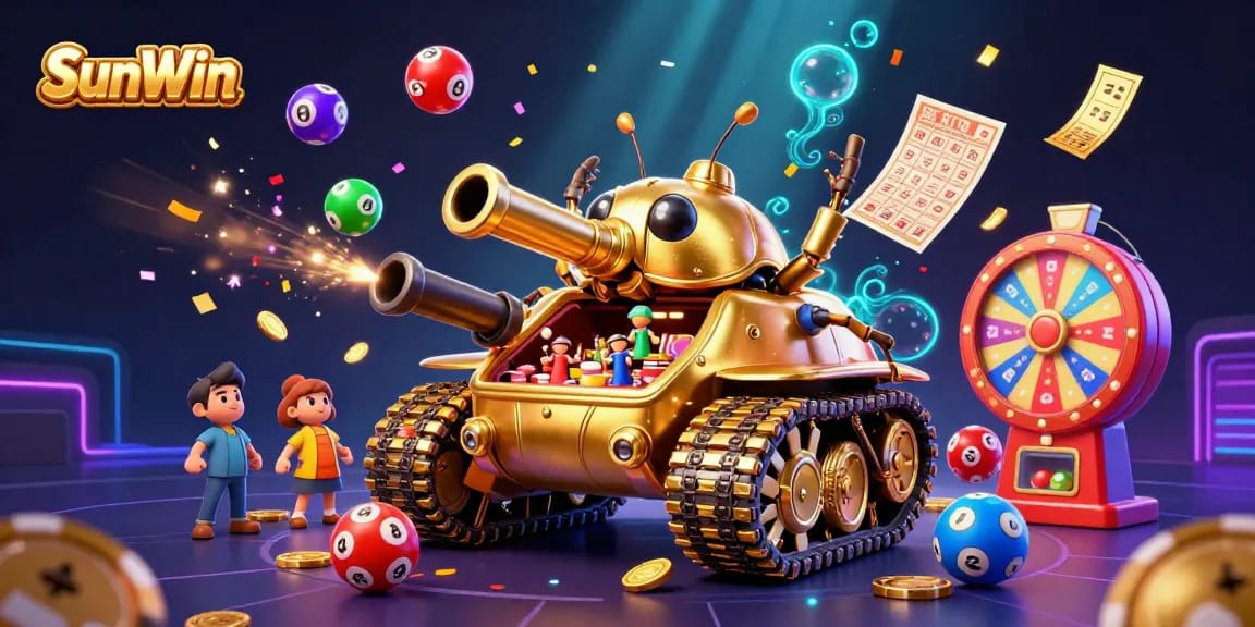 Spin and win with SunWin in this vibrant 3D casino scene full of excitement and dynamic gameplay elements.