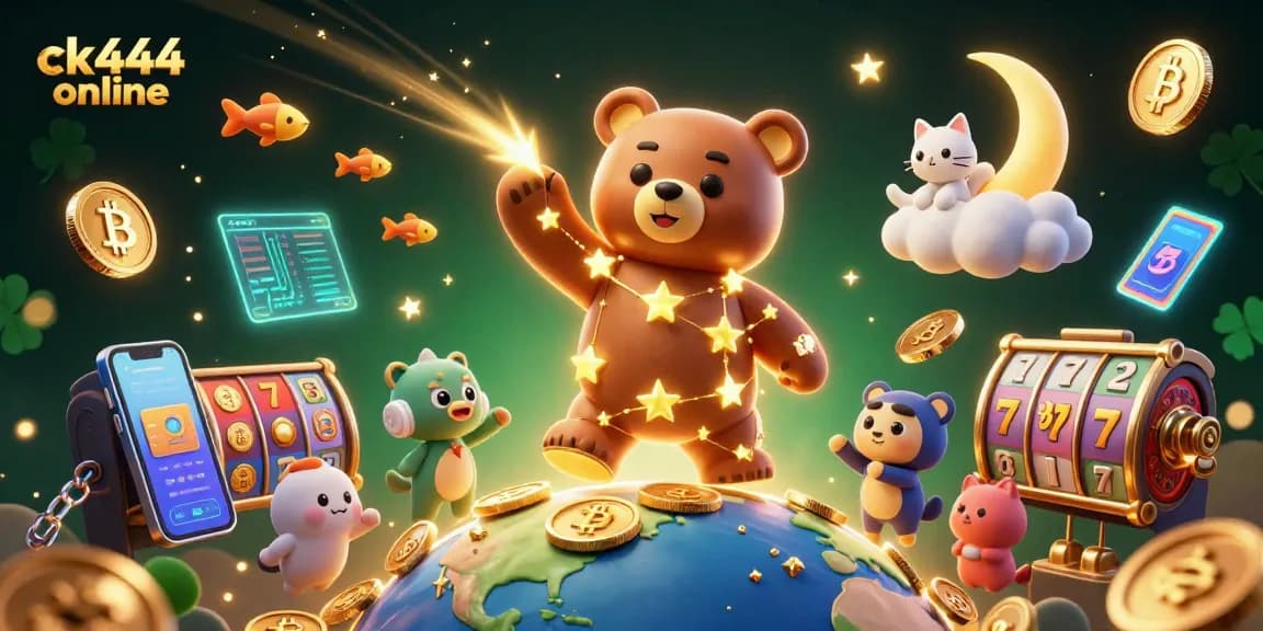Experience thrilling gameplay with ck444 online as characters catch coins in a vibrant 3D casino scene.