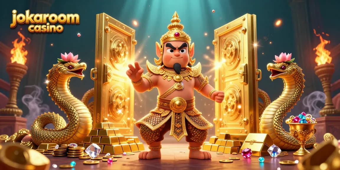 Engage with thrilling games at jokaroom casino surrounded by an opulent 3D casino scene.