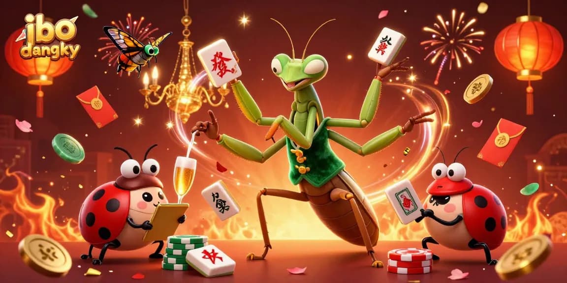 Experience the excitement of jbo dangky as the mantis card sharp deals cards in a vibrant casino setting.