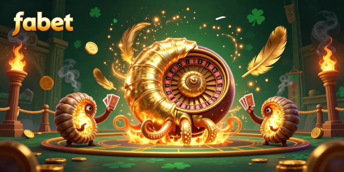 Spin the fabet roulette with captivating nautilus and glowing ammonites in an immersive casino scene.