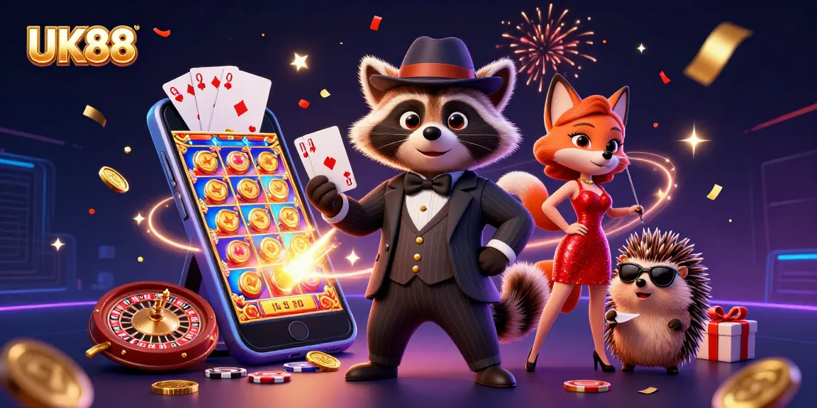 Experience exhilarating gameplay at UK88 with charming raccoon, stylish fox, and vigilant hedgehog!