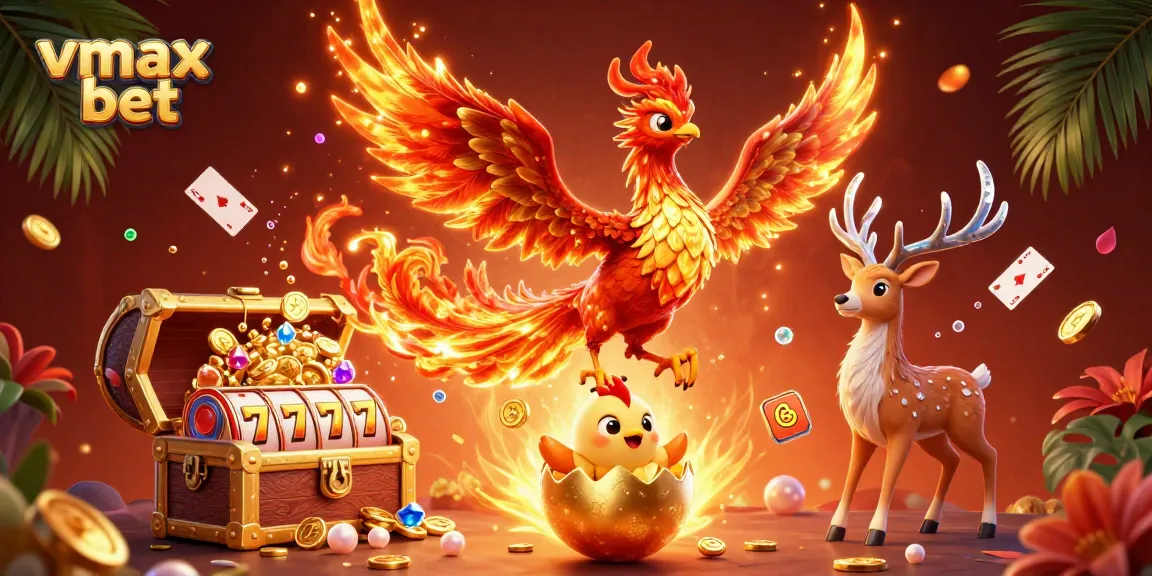 Engage in thrilling gaming at vmax bet with vibrant 3D casino elements, showcasing excitement in motion.