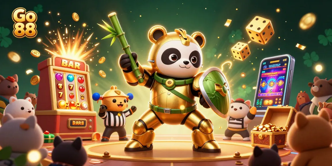 Experience the excitement of Go 88 with our stunning casino-themed illustration featuring dynamic characters and vibrant elements.