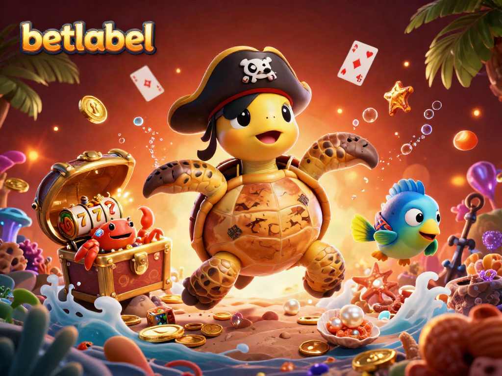 Engage with betlabel's vibrant casino world through an energetic underwater scene featuring exciting slot elements.