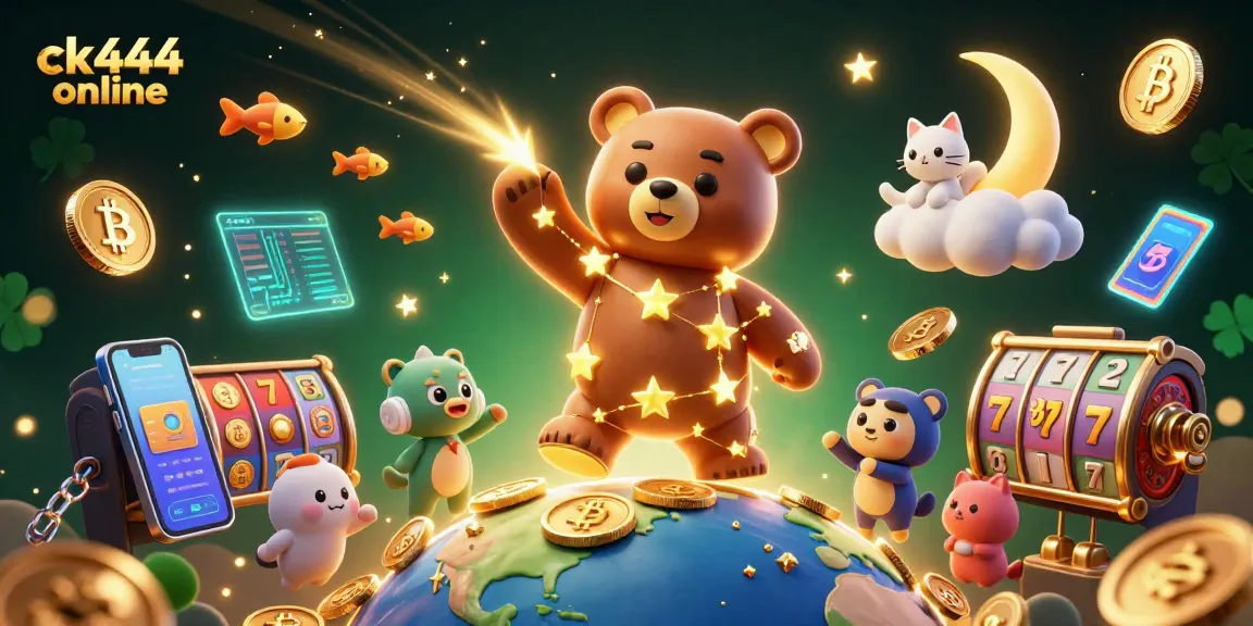 Experience thrilling gameplay with ck444 online as characters catch coins in a vibrant 3D casino scene.