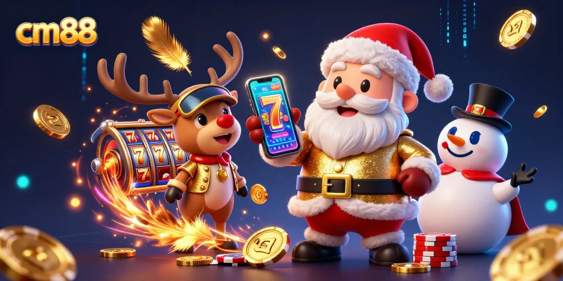 Spin and win at cm88 with Santa and friends in a vibrant casino scene.