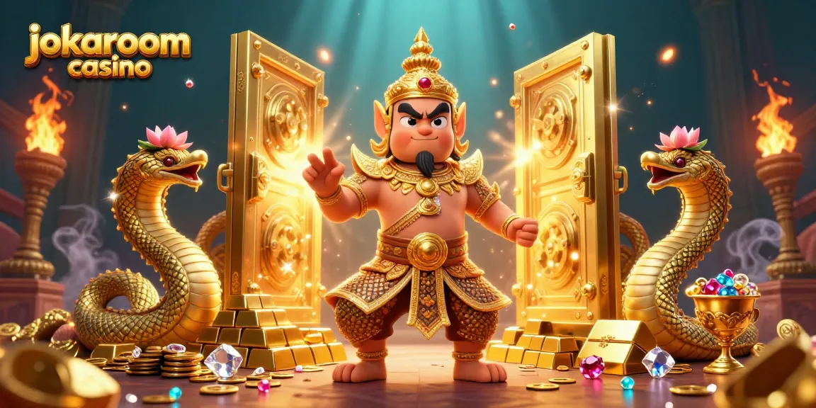 Engage with thrilling games at jokaroom casino surrounded by an opulent 3D casino scene.