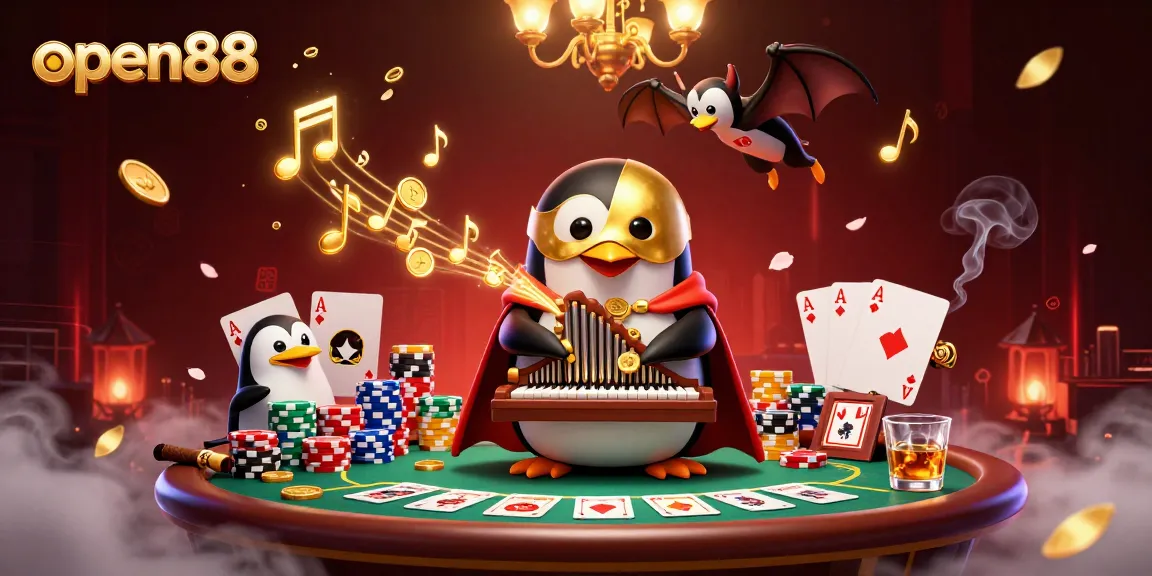 Experience thrilling gaming at open88 with the lively penguin organist and gambling elements.