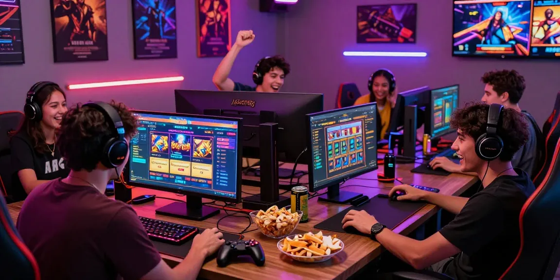 Pengalaman bermain rajaslot88 dengan teman-teman di ruang gaming yang ceria.