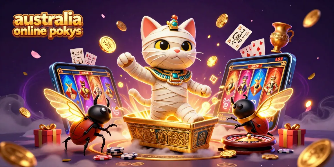 Experience thrilling australia online pokies with a dynamic 3D casino illustration featuring vibrant characters and game elements.
