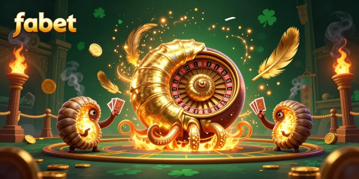 Spin the fabet roulette with captivating nautilus and glowing ammonites in an immersive casino scene.