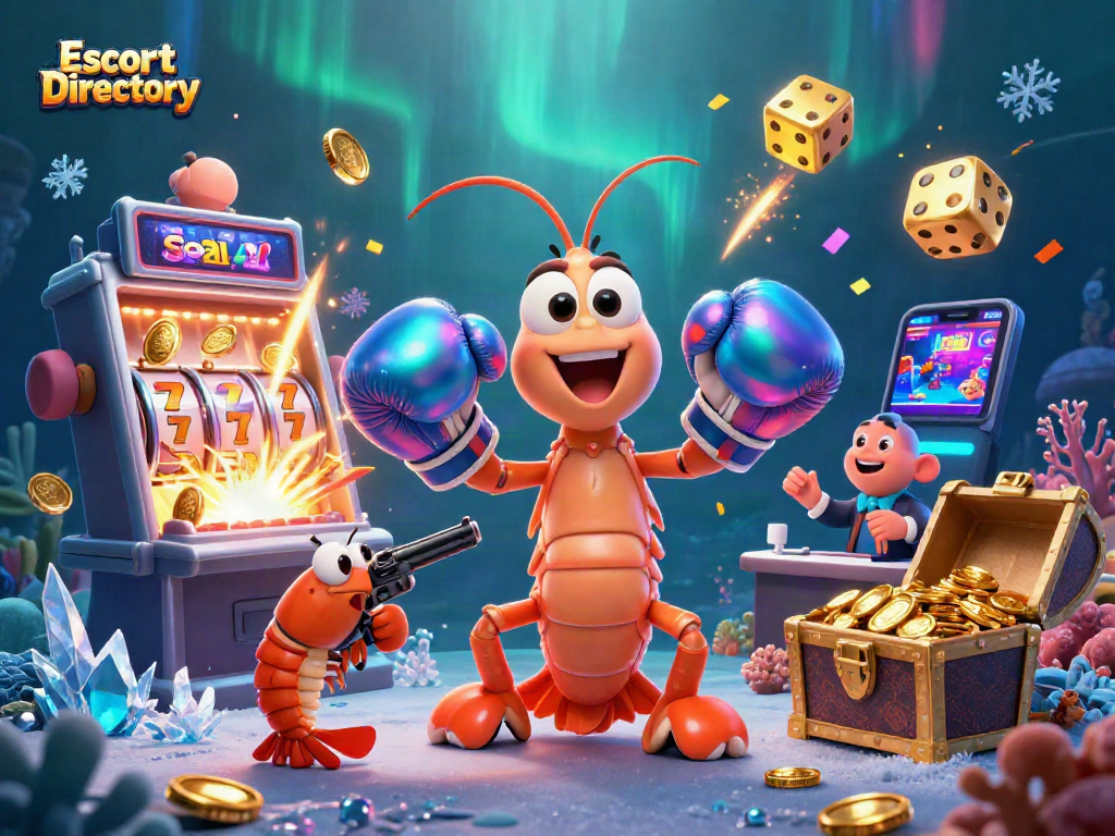 Experience the vibrant world of the Escort Directory with this action-packed casino-themed illustration showcasing gambling excitement.