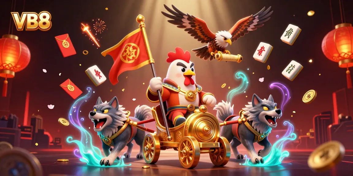 Experience thrilling gameplay with VB8 in a vibrant, dynamic casino scene featuring exciting game elements and characters.