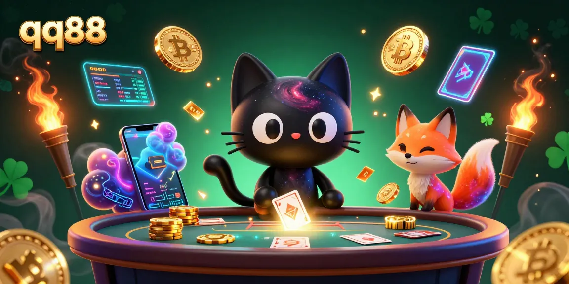Experience thrilling gameplay at qq88 with a cosmic cat and fox, drawing in golden rewards.